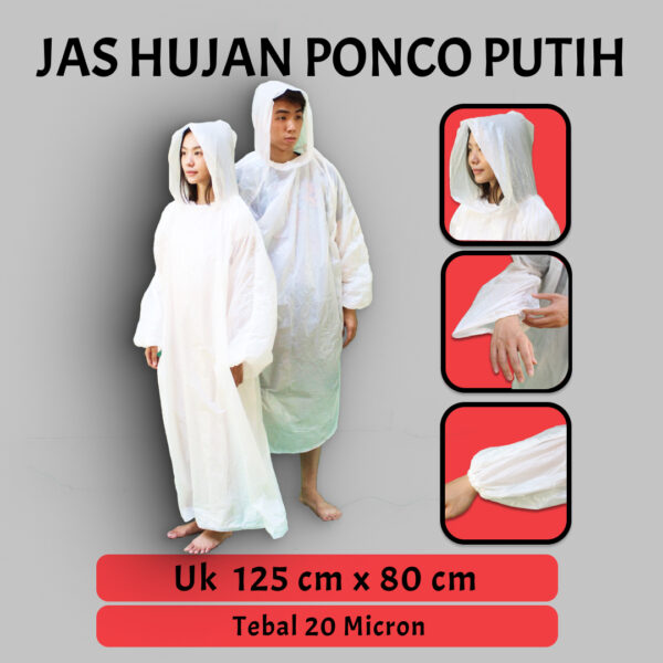 Jas Hujan Ponco Special Putih - Gambar 2