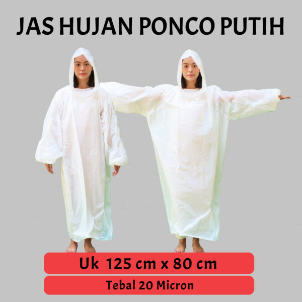 Jas Hujan Ponco Special Putih - Gambar 3