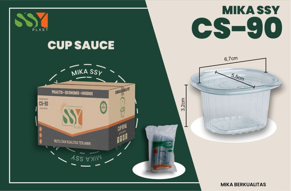 aplikasi mika plastik makanan termasuk mika cupsauce viral dan produk non-makanan
